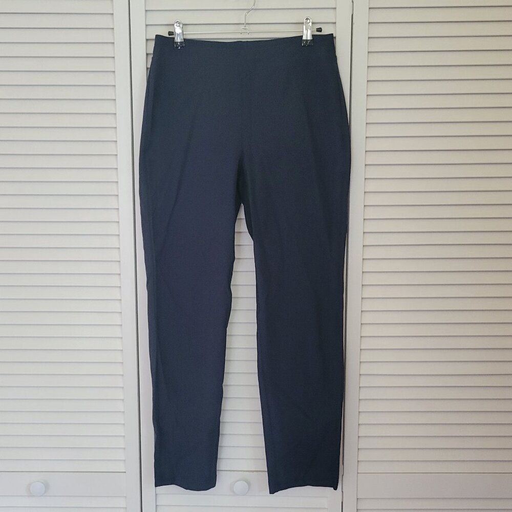 Eileen Fisher System Washable Stretch Slim Ankle Crepe Pant, Dark Peacock Blue